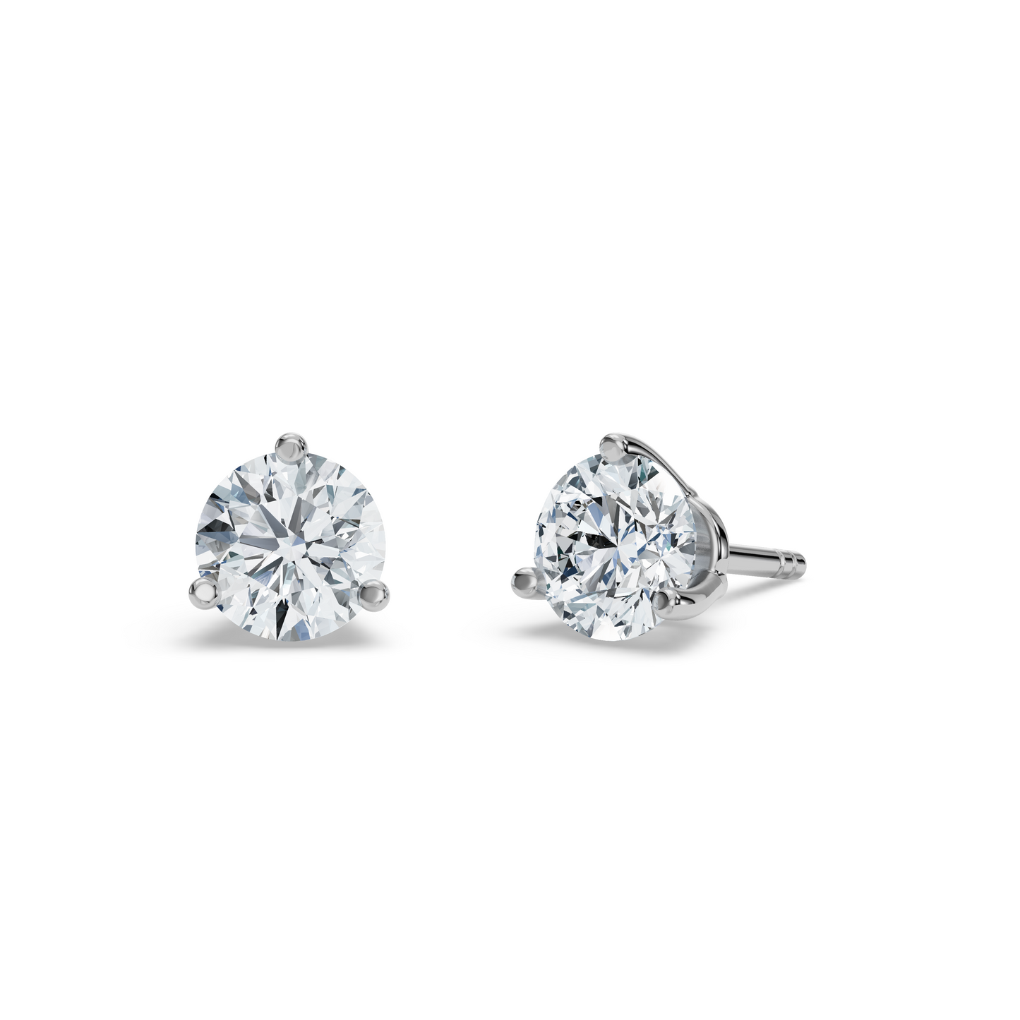 3-Prong Diamond Stud