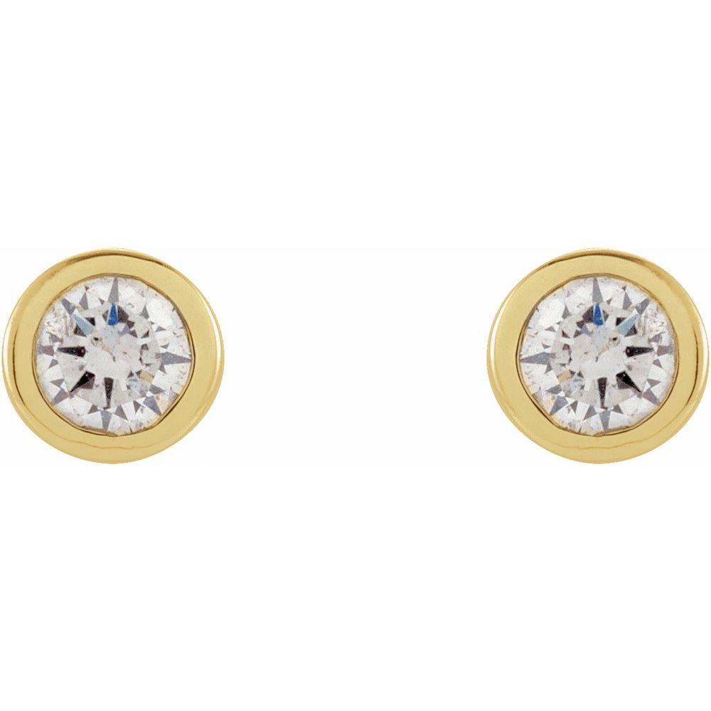 Micro Diamond Round Bezel Set Earrings