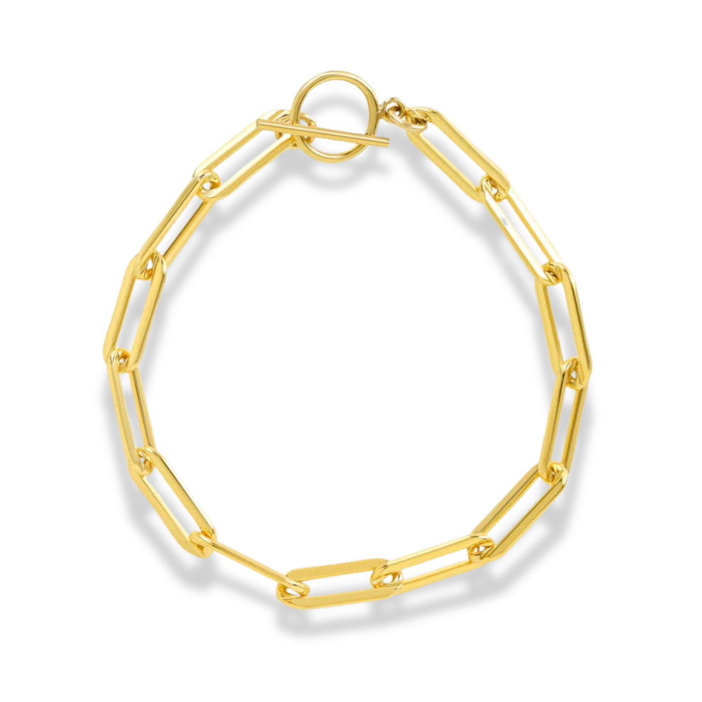 14k Gold Filled Large Paperclip Toggle Bracelet