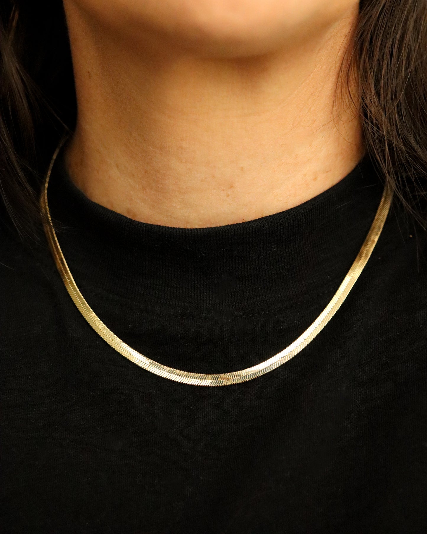18k Gold Filled 4.0mm Herringbone Chain