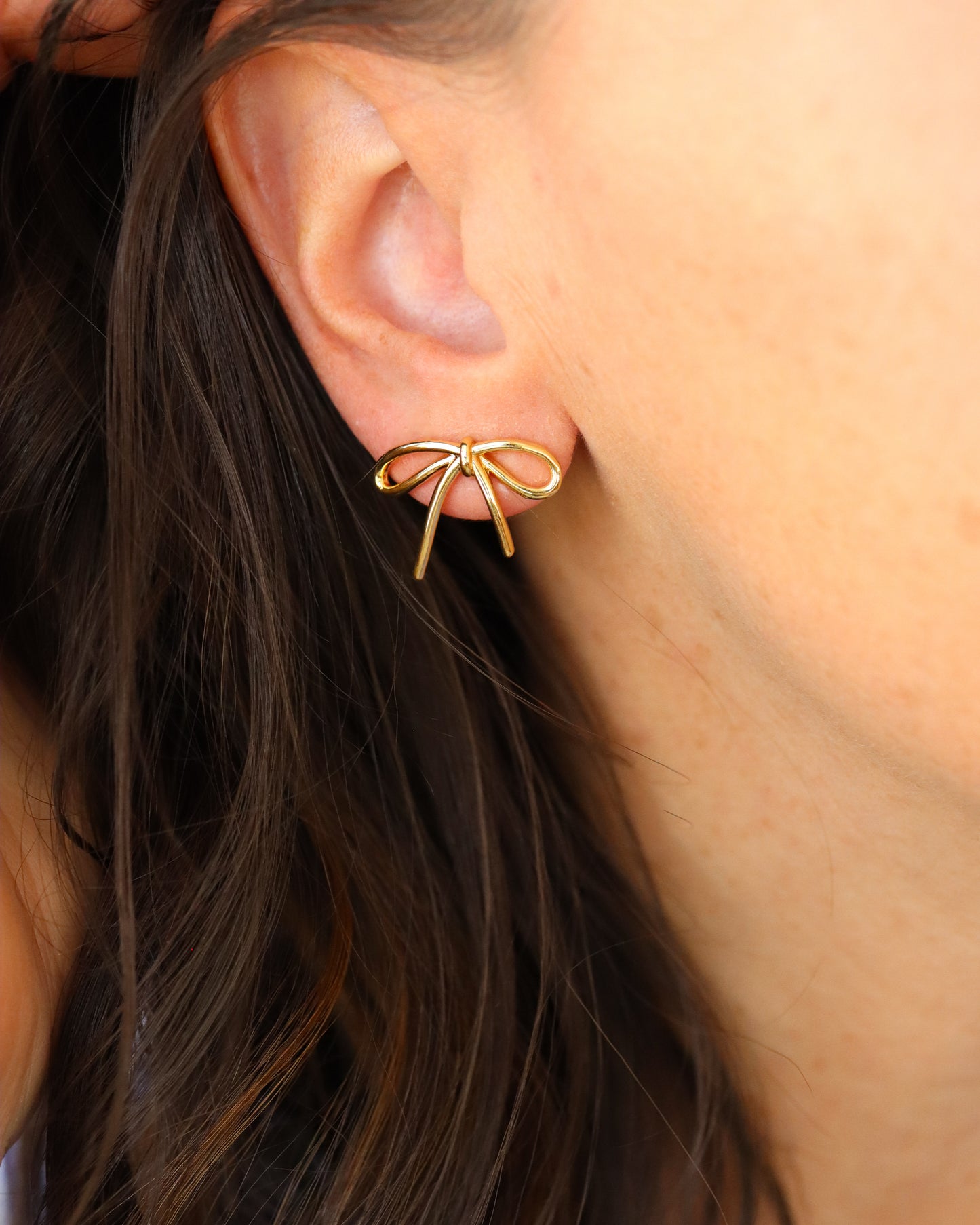 14K Gold Filled Bow Stud Earrings