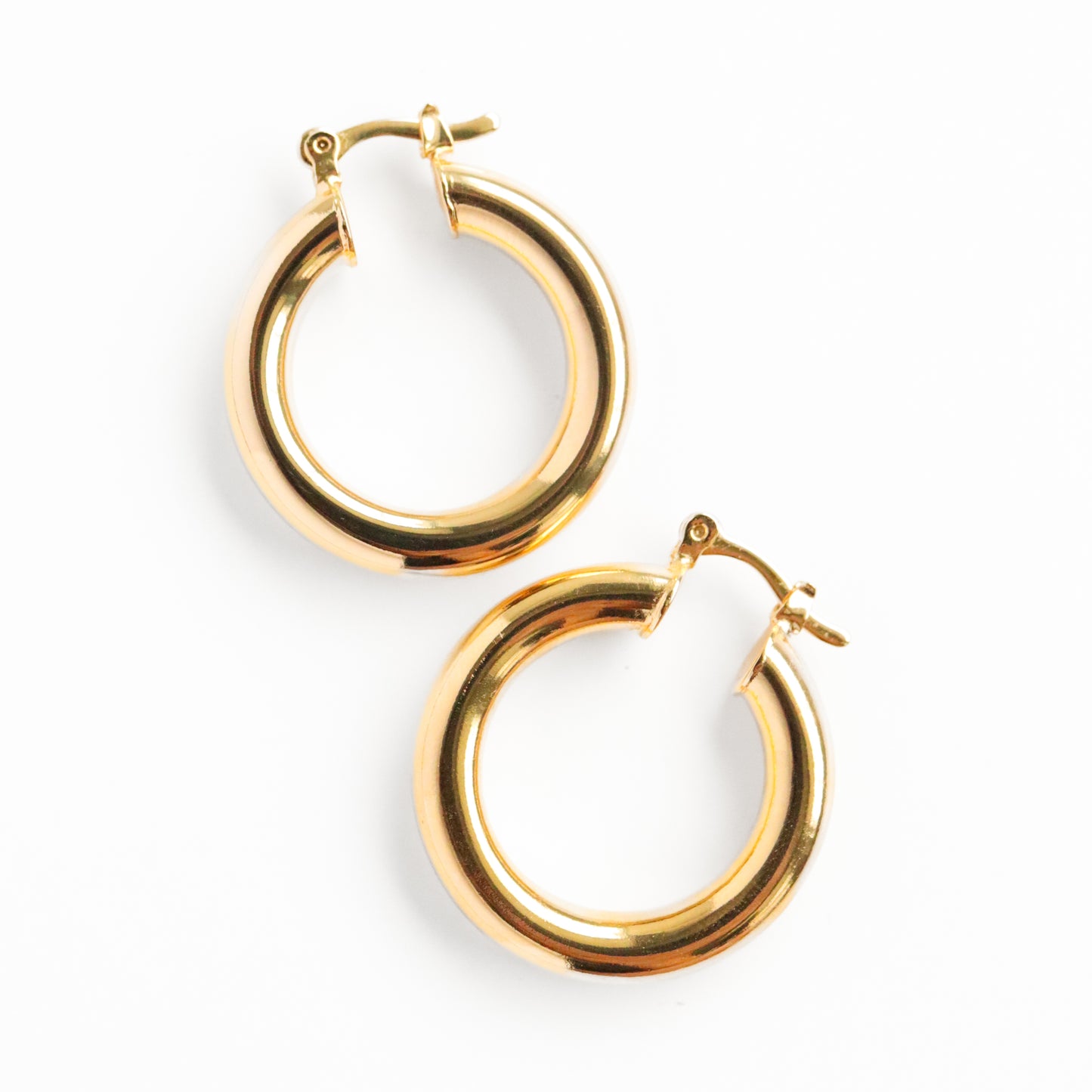 18k Gold Filled Tube Hoop Earrings- 25mm