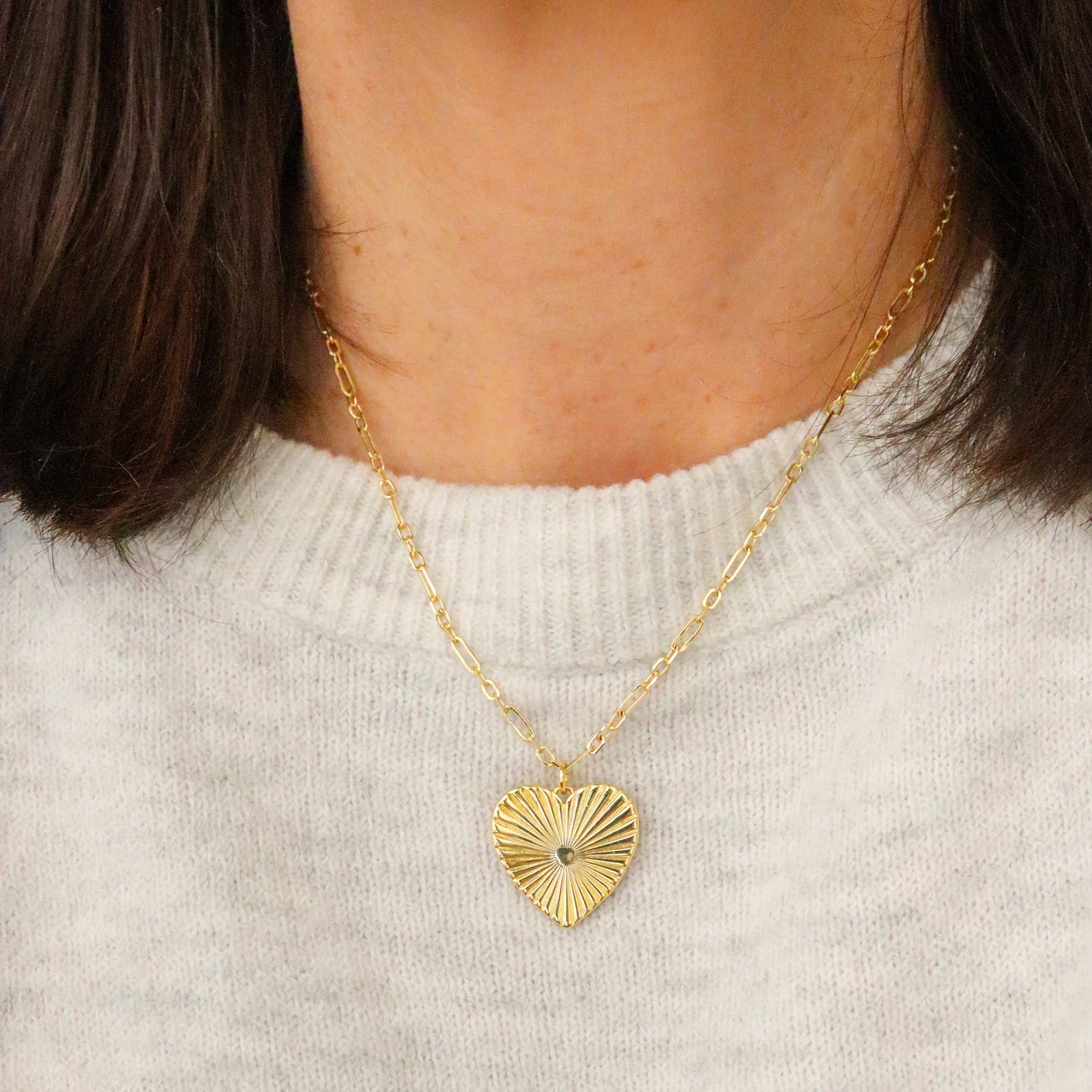 18k Gold Filled Heart Pendant Necklace