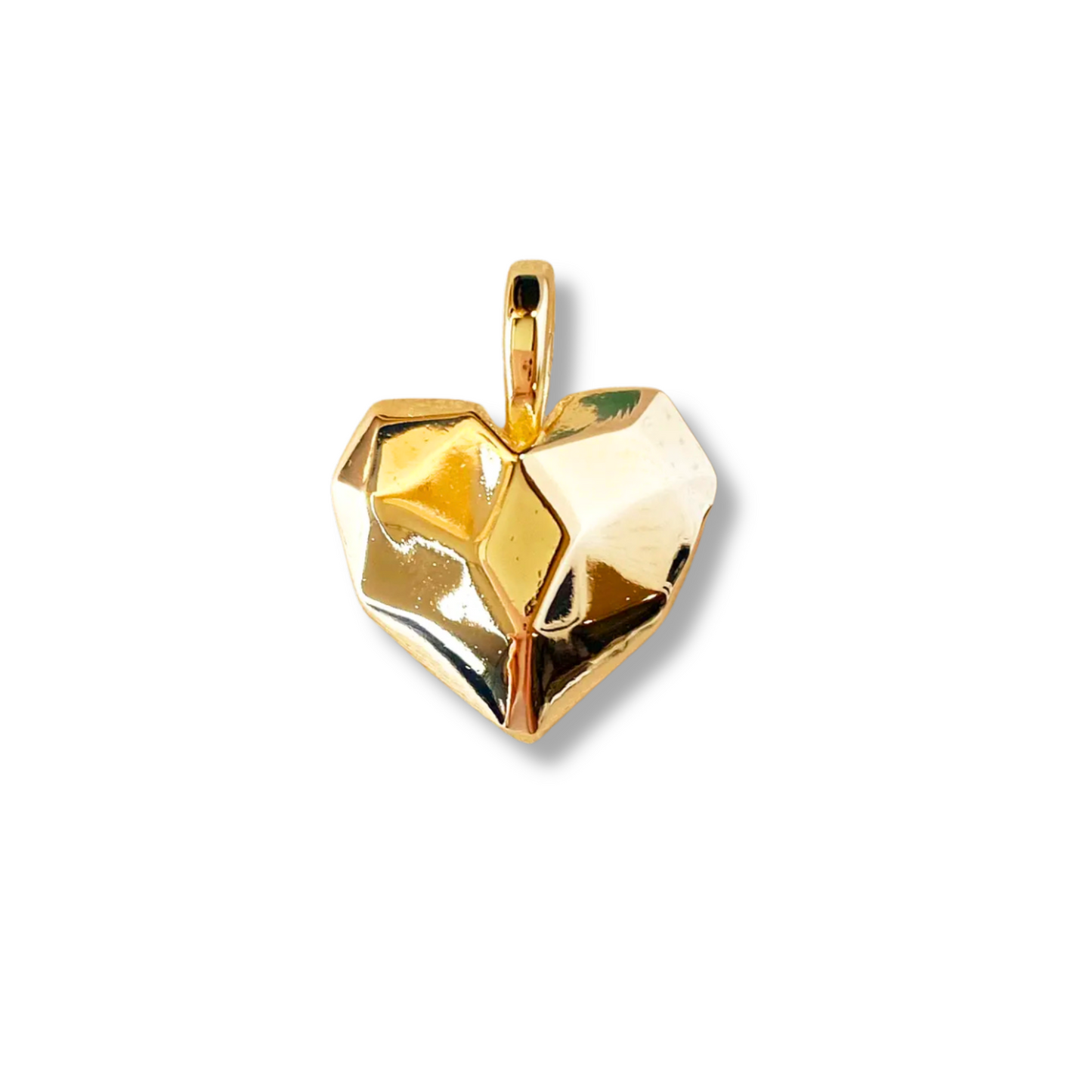 18k Gold Filled Faceted Heart Pendant