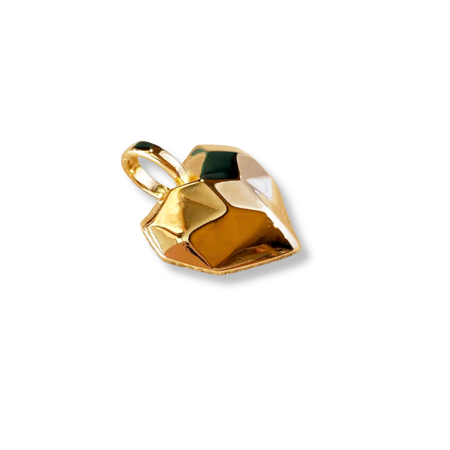 18k Gold Filled Faceted Heart Pendant