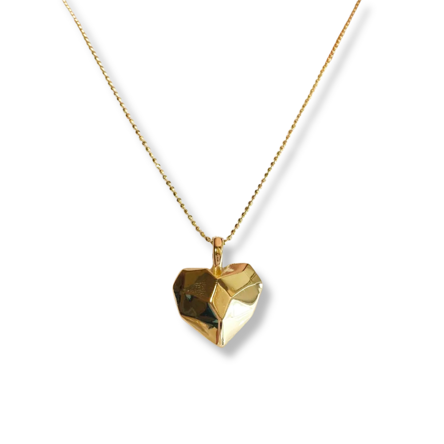 18k Gold Filled Faceted Heart Pendant