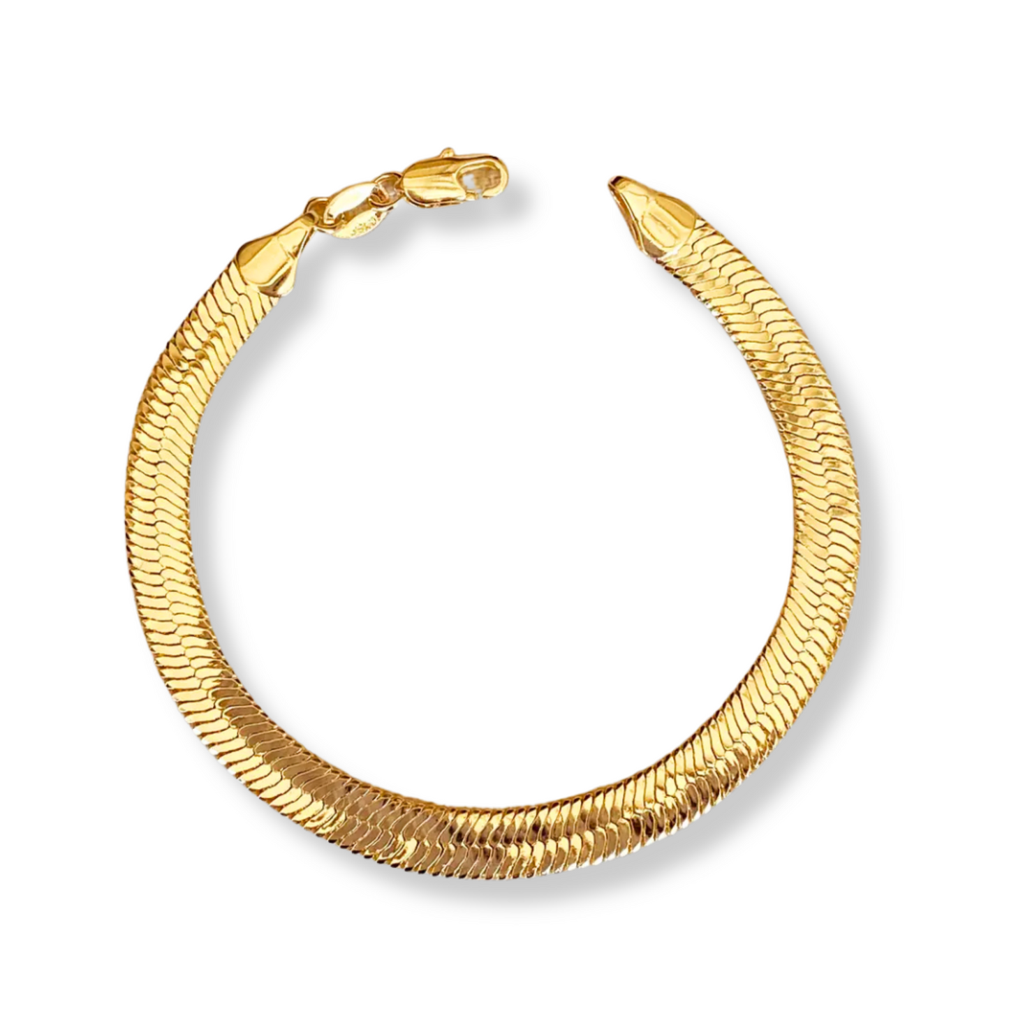 18k Gold Filled 6mm Herringbone Bracelet