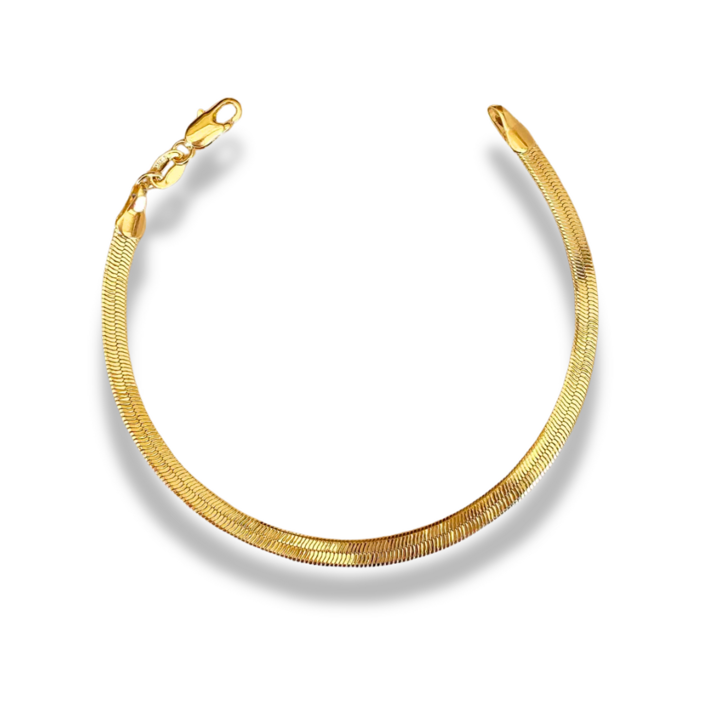 18k Gold Filled 4mm Herringbone Bracelet