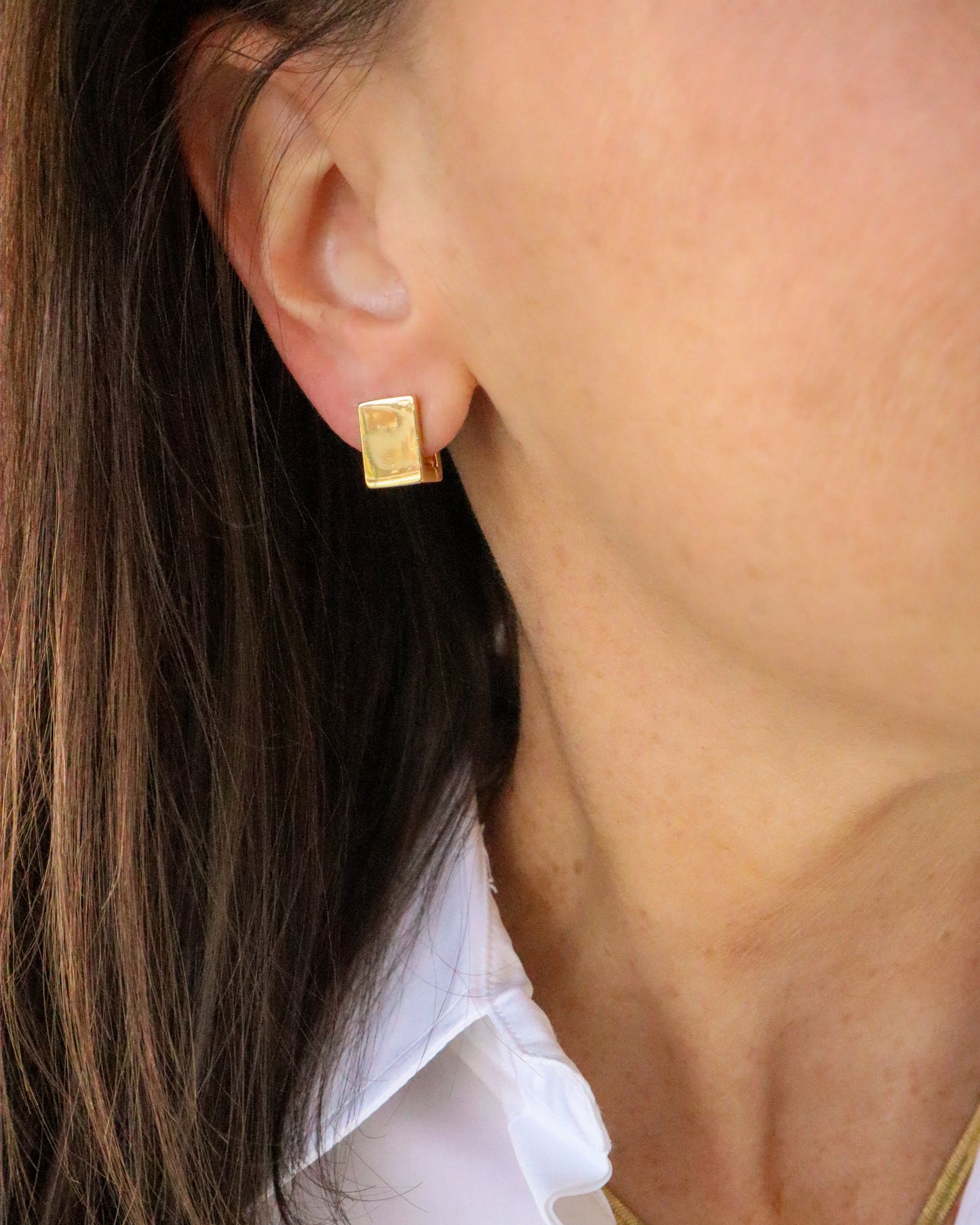 18k Gold Filled Square Clicker Huggies