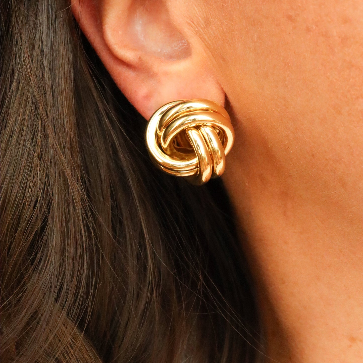 Gold Filled Knot Stud Earrings