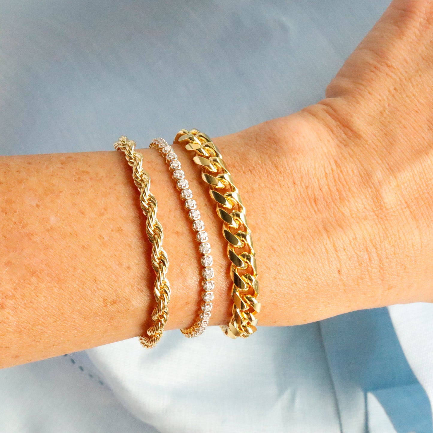 18k Gold Filled 4mm Rope Bracelet