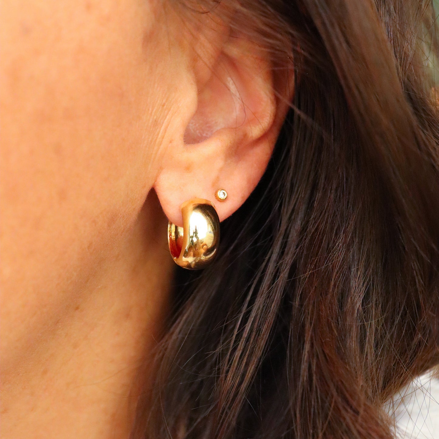 18k Gold Filled Clicker Huggies