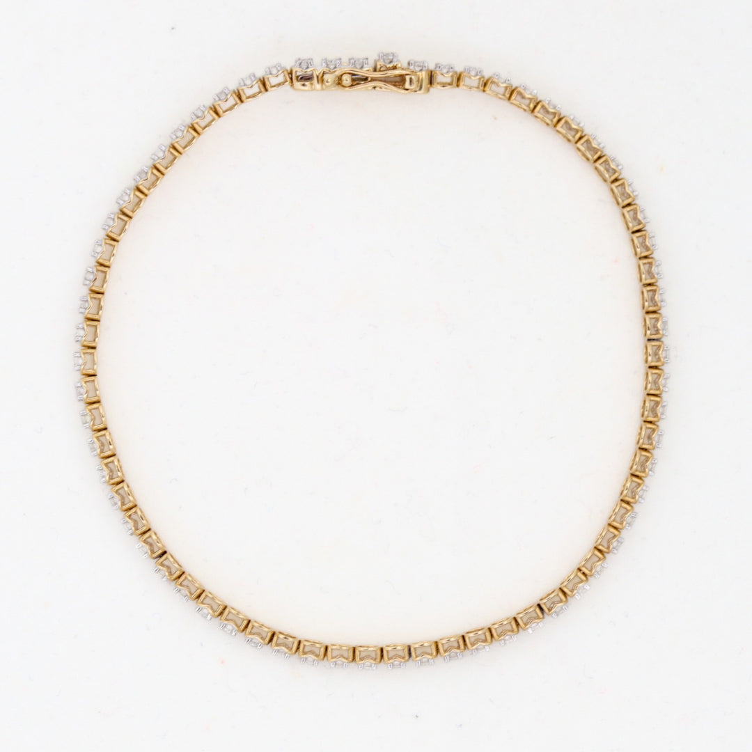 1.00 Carat Natural Diamond Diamond Tennis Bracelet- Yellow Gold