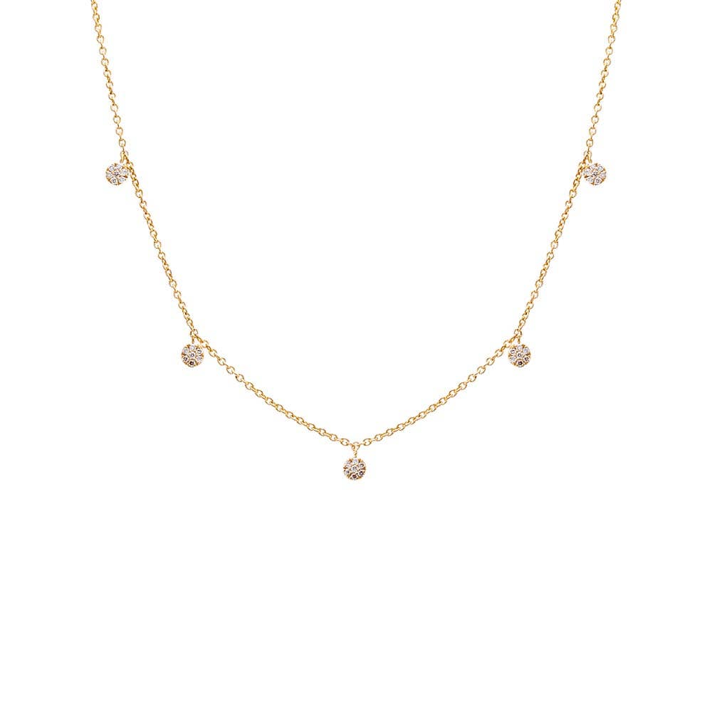 Solid Gold Five Drop Pavé Diamond Necklace – Laura Cox Collection