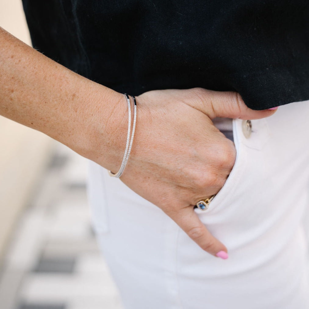 White Gold Diamond Bangle