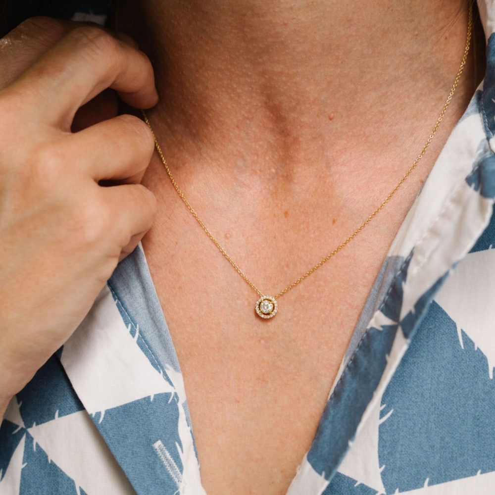 .44 CTW Pavé Diamond Pendant on Chain
