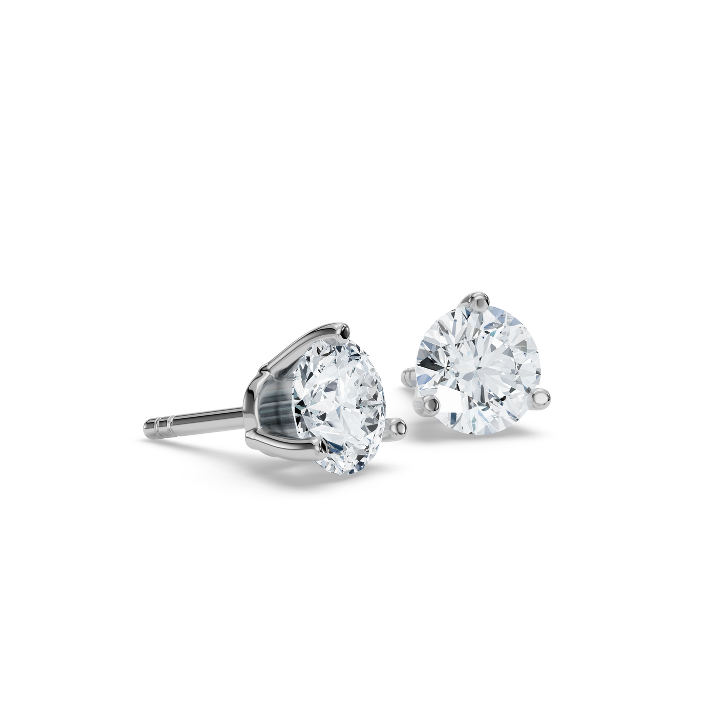 3-Prong Diamond Stud