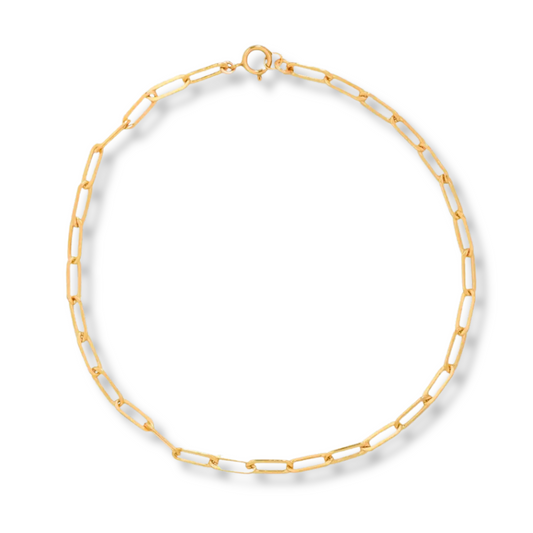 14k Gold Filled Small Paperclip Chain Bracelet