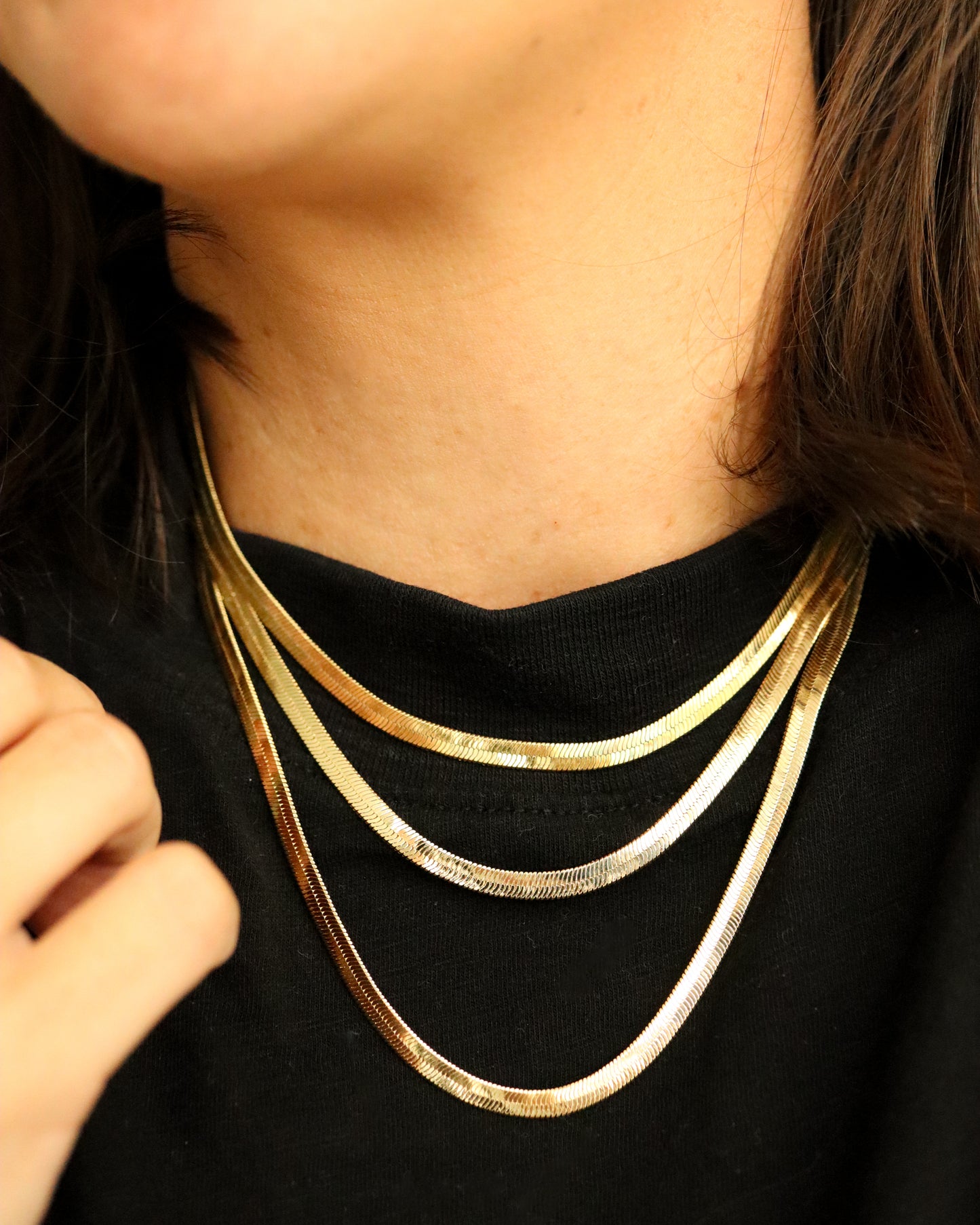 18k Gold Filled 4.0mm Herringbone Chain