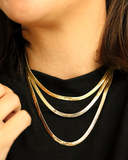 18k Gold Filled 4.0mm Herringbone Chain