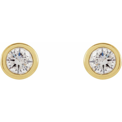 Micro Diamond Round Bezel Set Earrings