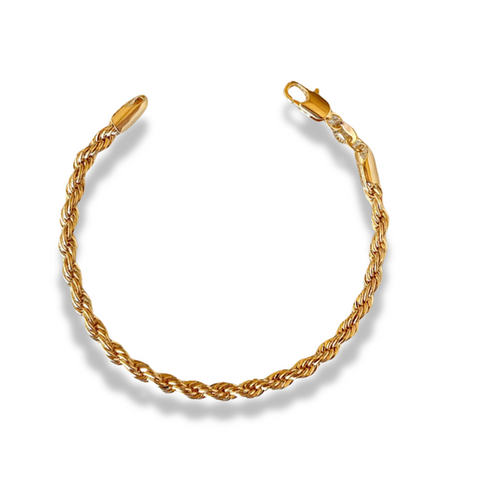 18k Gold Filled 4mm Rope Bracelet