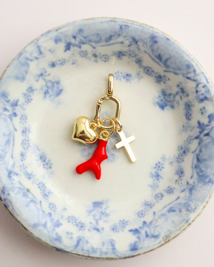 14k Yellow Gold Filled Coral Charm