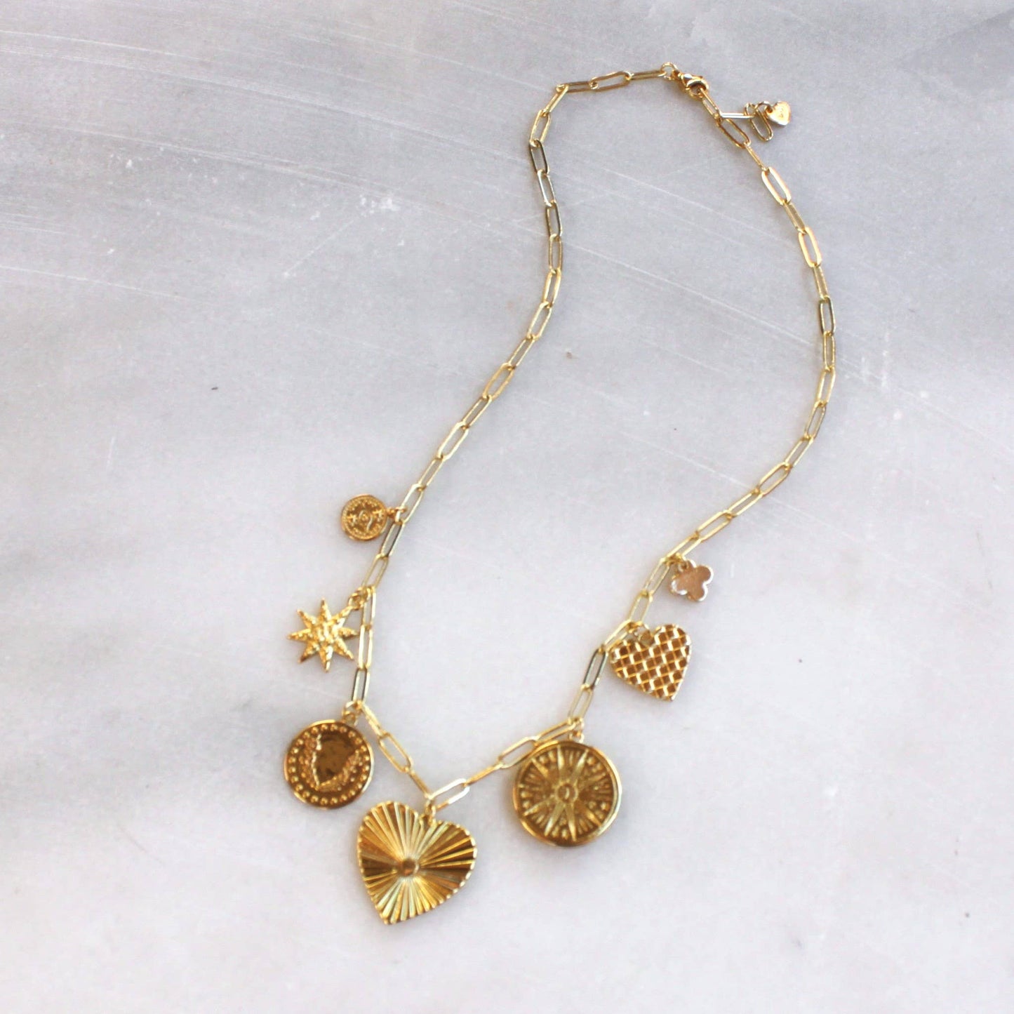 14k Gold Filled Multi Charm Necklace
