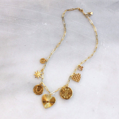14k Gold Filled Multi Charm Necklace