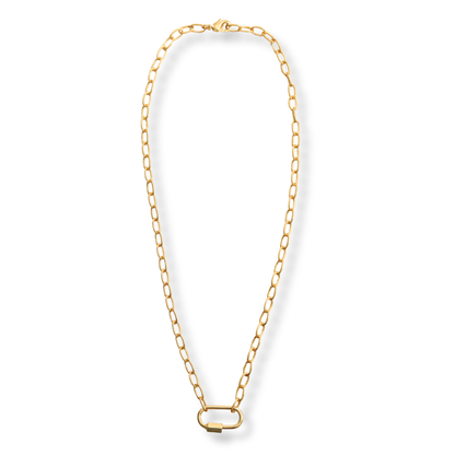 18k Gold Plated Carabiner Charm Holder Necklace