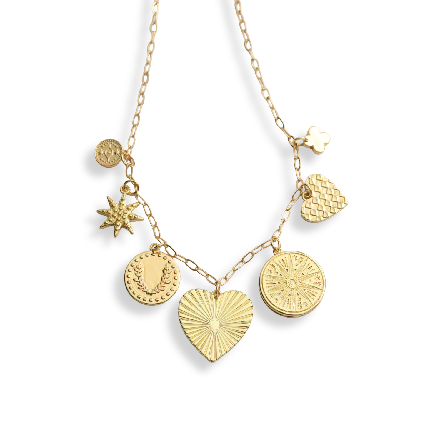 14k Gold Filled Multi Charm Necklace