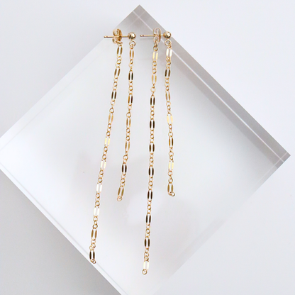 14K Gold Filled Double Chain Drop Earrings