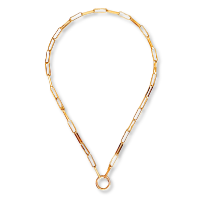 18k Gold Filled Carabiner Clasp Paperclip Chain Necklace