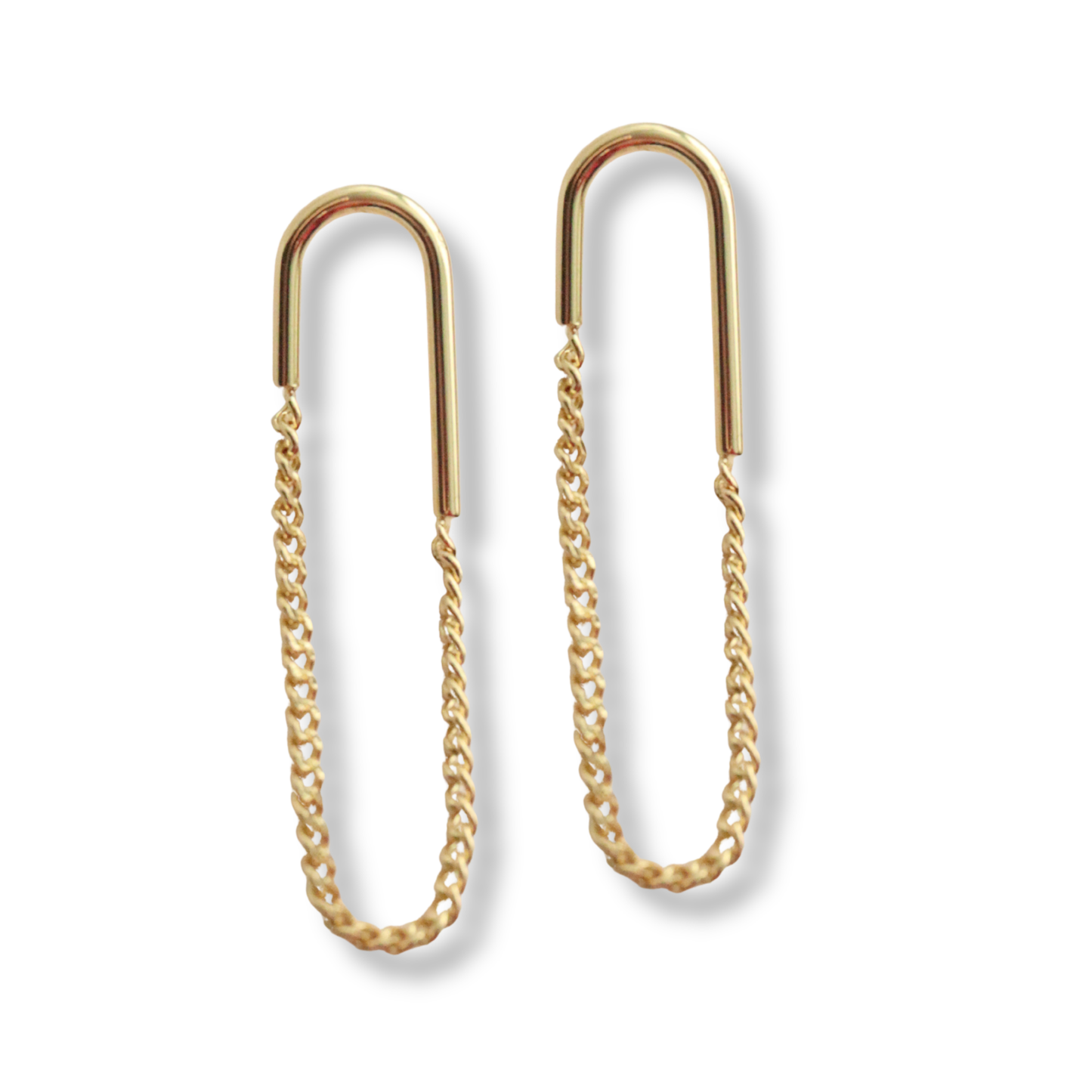 14K Gold Filled Chain Drop Stud Earrings