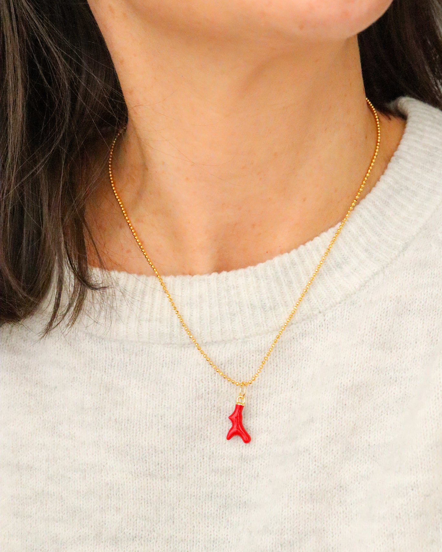 14k Yellow Gold Filled Coral Charm