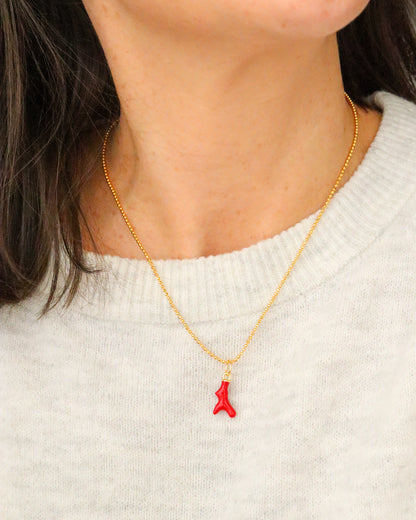 14k Yellow Gold Filled Coral Charm