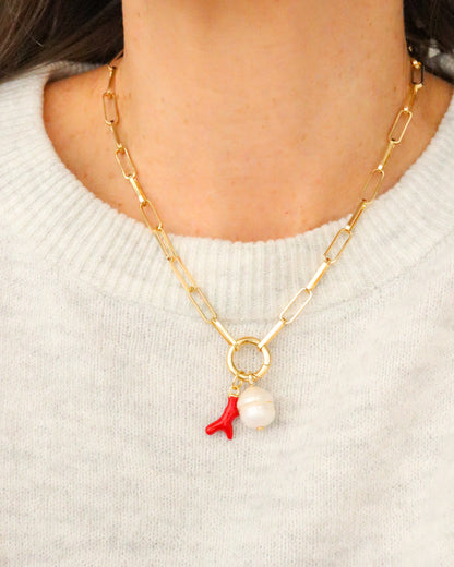 14k Yellow Gold Filled Coral Charm