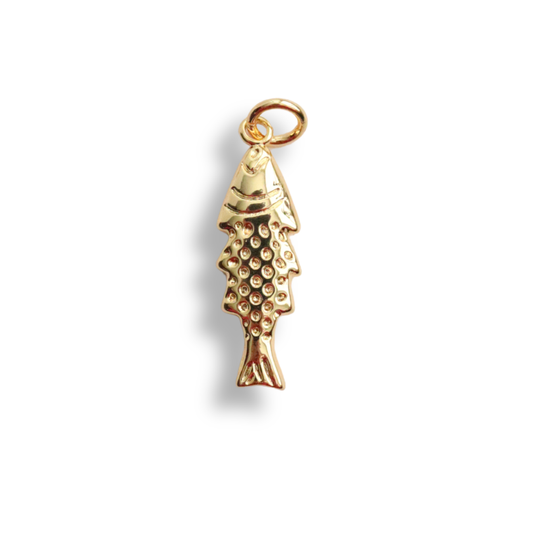 18K Gold Filled Mini Scaled Fish Charm