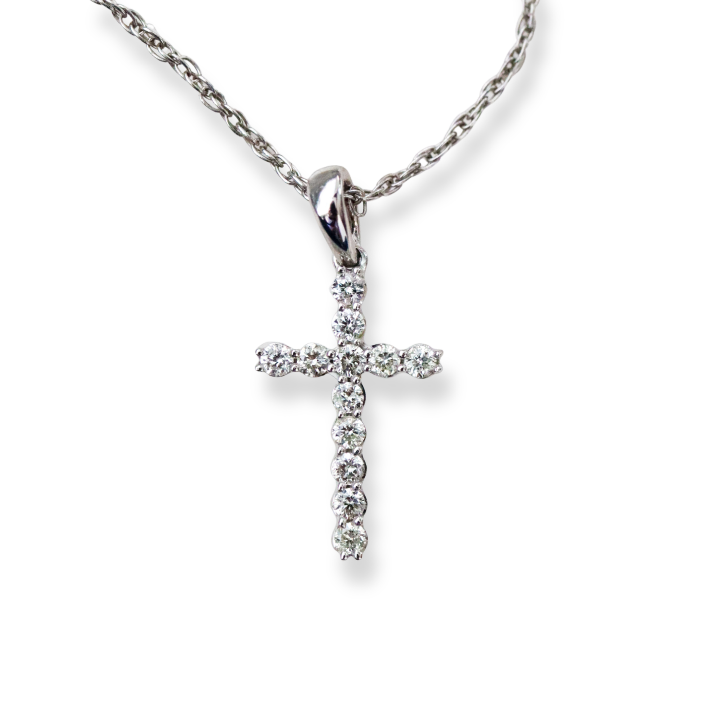 14k Gold and Diamond Cross Pendant