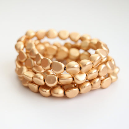 Matte Gold Bracelet Stack