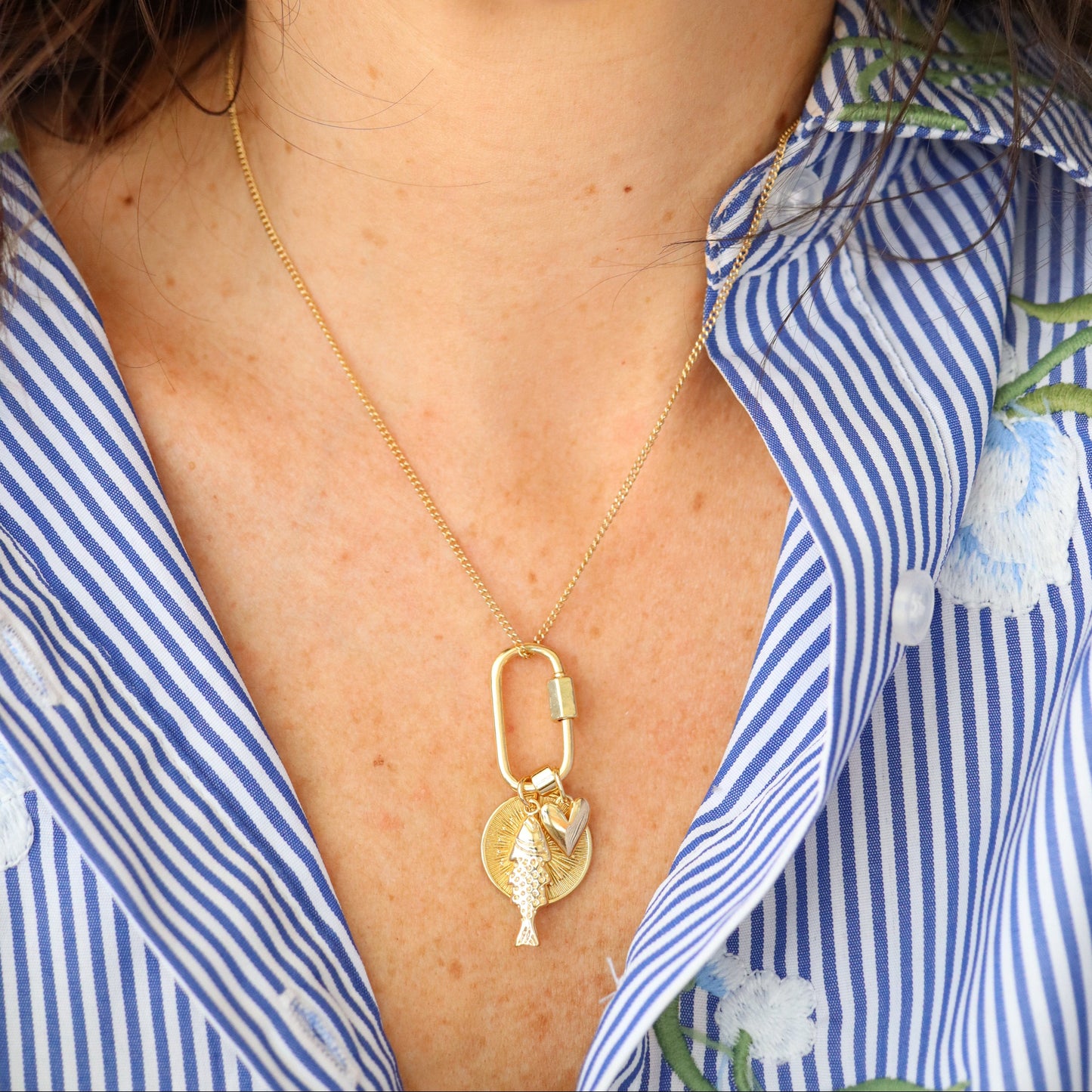 18K Gold Filled Mini Scaled Fish Charm