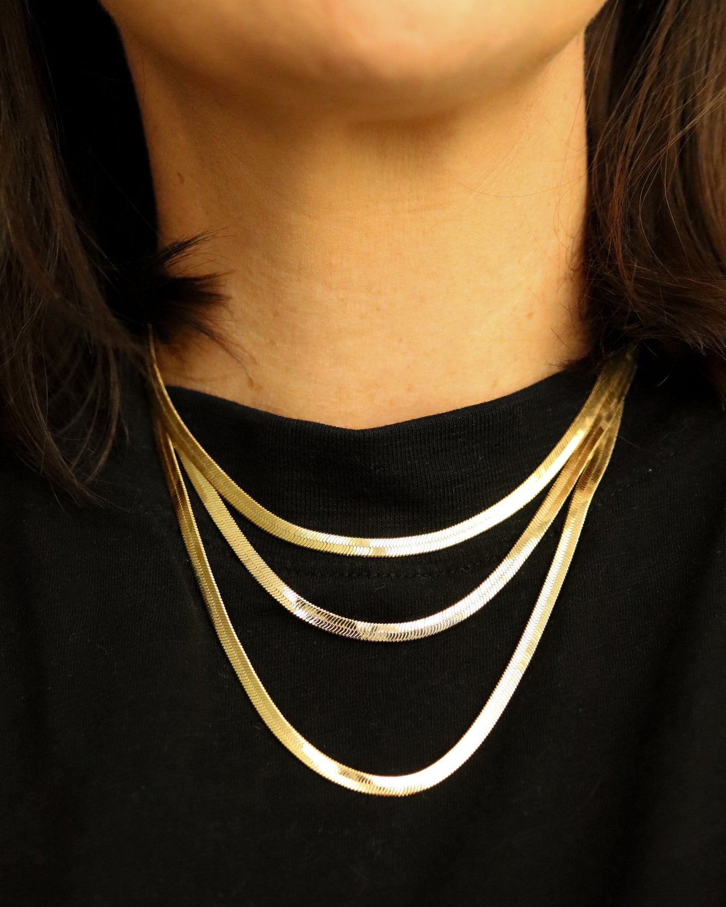18k Gold Filled 4.0mm Herringbone Chain