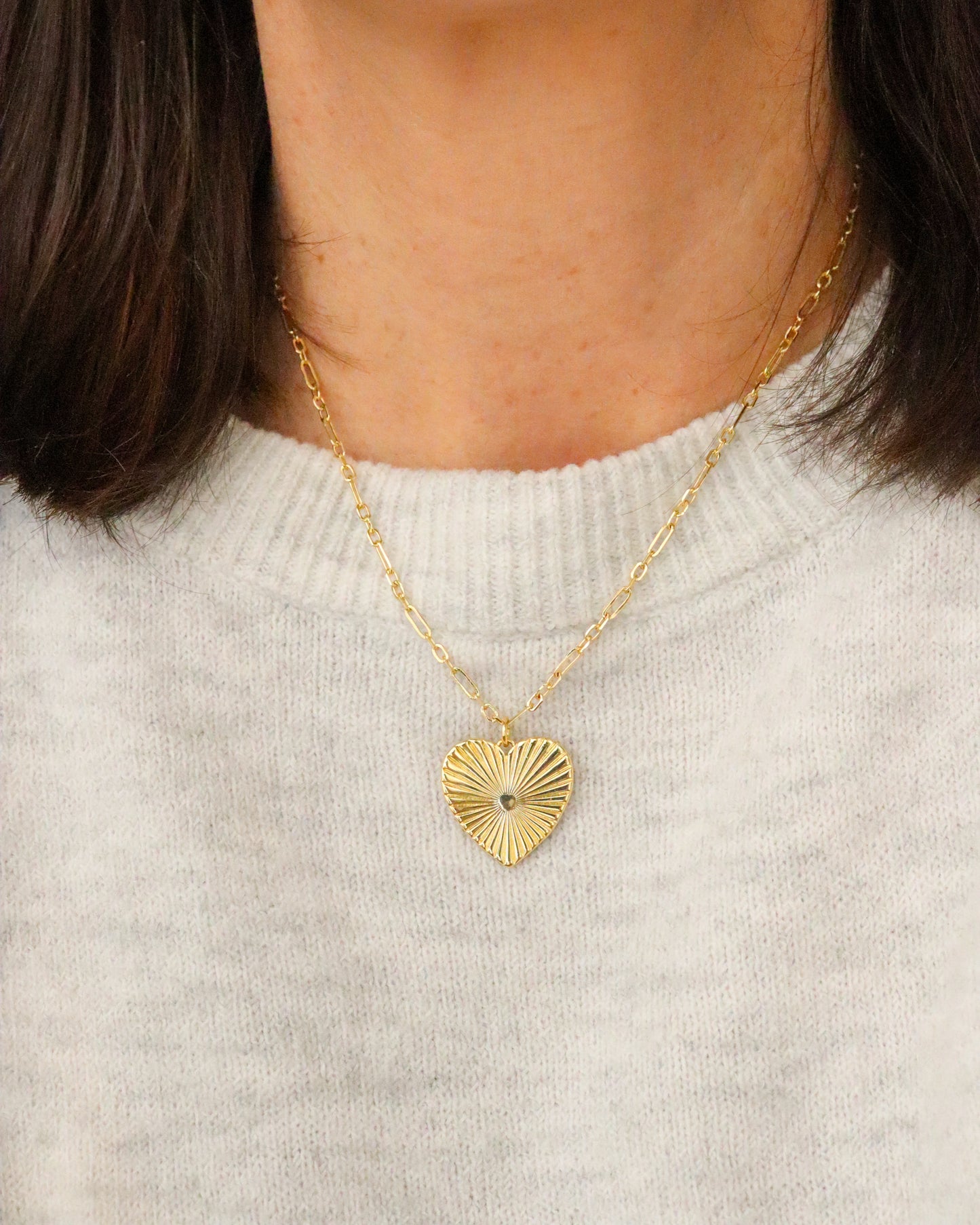 18k Gold Filled Heart Pendant Necklace