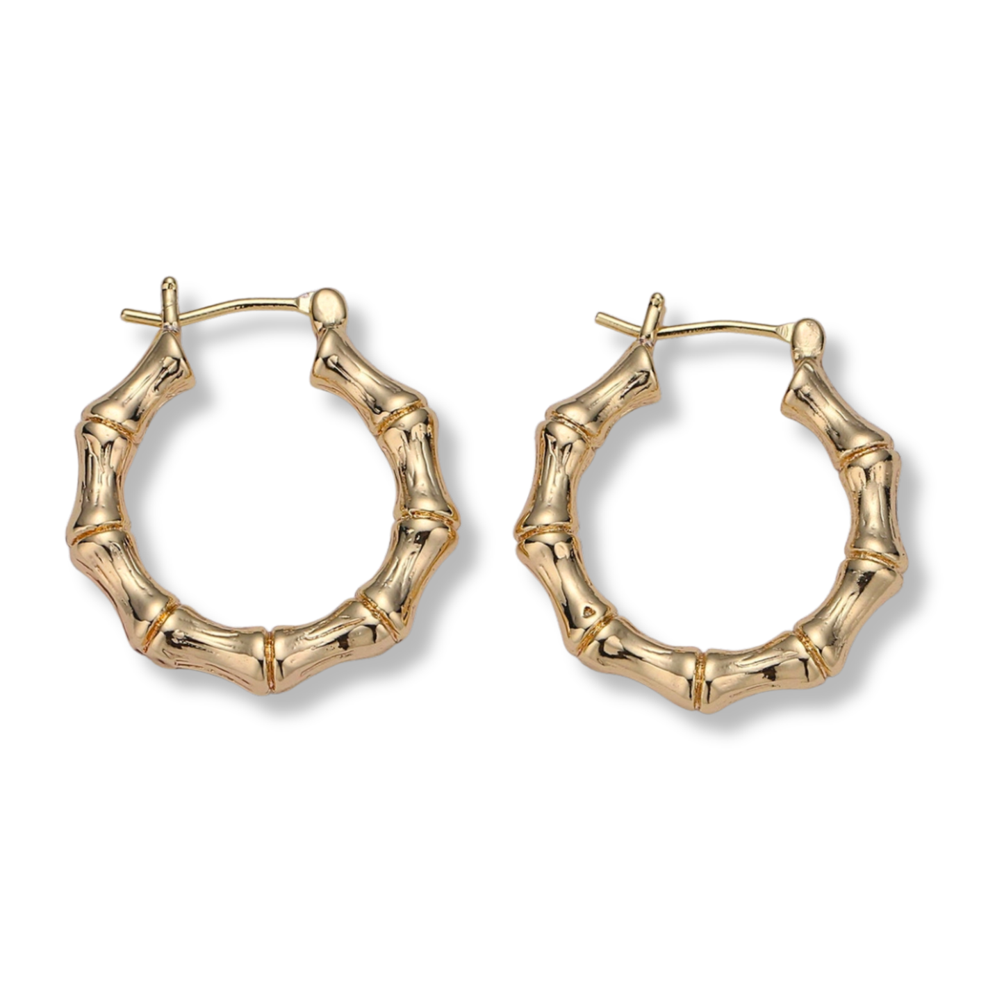 18k Gold Filled Bamboo Hoop Earrings