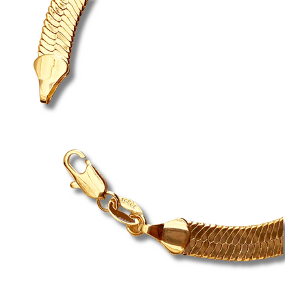 18k Gold Filled 6mm Herringbone Bracelet