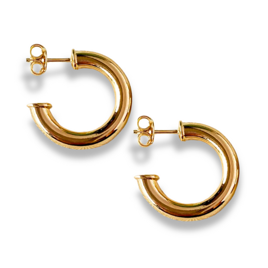 18k Gold Filled Half Hoops- 20mm