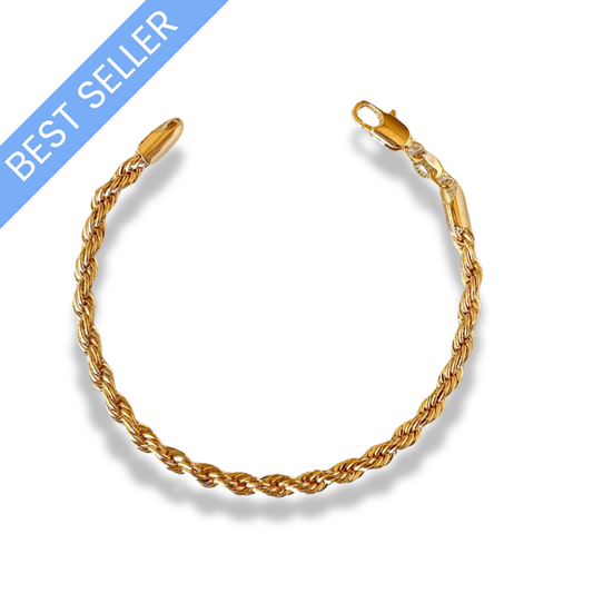 18k Gold Filled 4mm Rope Bracelet