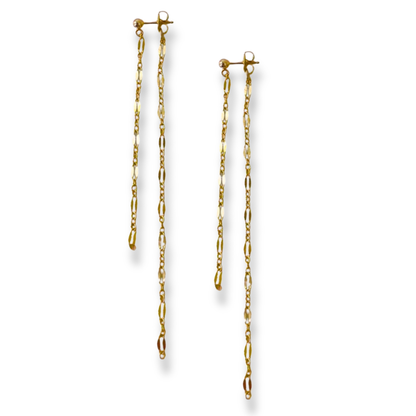 14K Gold Filled Double Chain Drop Earrings