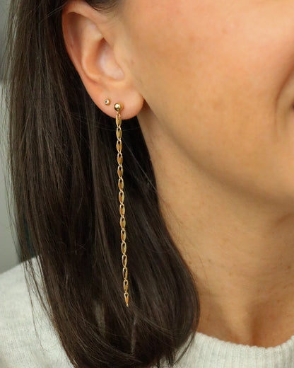 18k Gold Filled Long Chain Drop Earrings