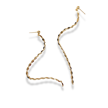 18k Gold Filled Long Chain Drop Earrings